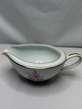 Vintage Noritake Daryl 5510 Porcelain Creamer Pink Rose Gold Trim Japan